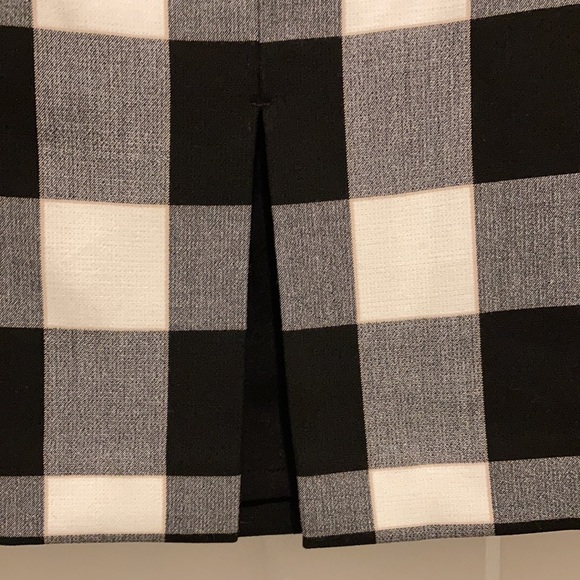 Plaid Front Slit Pencil Skirt, size-0, White/Black/Grey,Lined - Picture 2 of 11